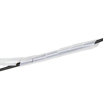 BOWERY缠绕管PE塑料束线管电脑线缆整理电线收纳理线管光纤保护电源线网线包线管10mm白色 9米/卷 1卷