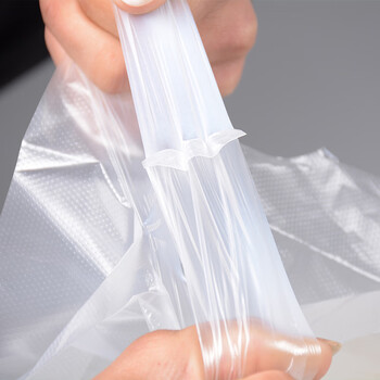 庄太太【五丝38*58/50只】手提式透明笑脸购物打包方便袋塑料袋