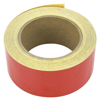 海斯迪克 反光警示胶带（红色1卷）5CM*23M 夜间交通安全警示车贴地贴 PET反光膜 HKJD-006