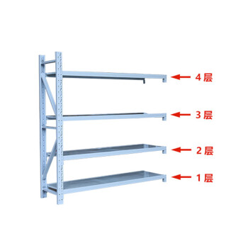 盛富永 仓储货架展示架置物架物流仓库存储储物架轻型130Kg/层1050*500*2000白四层副架
