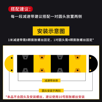 坚冠 铸钢减速带 国标公路道路减速板 加厚耐压缓冲带交通设施汽车限速带定制 梯形斜坡缓冲带 100x35x5cm