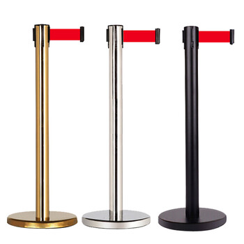 谋福CNMF安全隔离带伸缩带排队围栏栏杆银行护栏杆警戒警示柱【3米单层不锈钢(加厚加厚底座一支装)】191