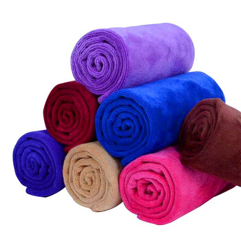 兰诗（LAUTEE）DA1079 加厚纤维毛巾定制毛巾吸水巾 粉红色 30*60cm 10条装