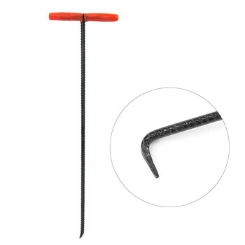 冰禹 BYaf-1015 拉勾井盖开钢筋水泥拉勾 物业T型下水道钩子 钝口65cm加粗-带胶套