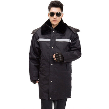 金诗洛 KSL080 保安大衣 棉大衣加厚劳保棉袄反光棉服 加长款185