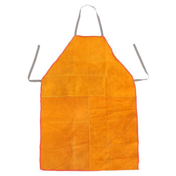 牛皮电焊阻燃服耐磨隔热防火焊接工作服劳保防护服套装牛皮围裙 XL码 黄色
