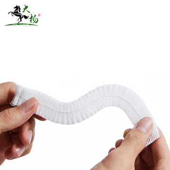 大杨 一次性条形帽子 200个【加厚100个/包】白色 无尘电子厂防尘头罩防护发罩077