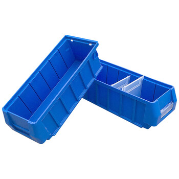 海斯迪克 HKCC09 塑料分隔式零件盒 中2号（400*235*90）蓝色 五金工具收纳箱螺丝盒 货架物料盒加厚分格箱