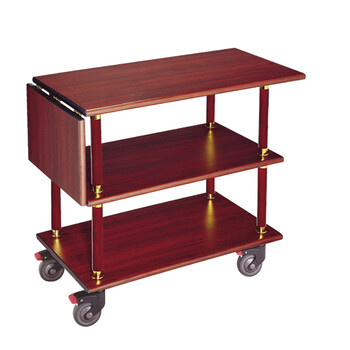 南 C-20A 三层服务车 红木色 可拆装 餐车清洁车服务车手推车 酒店移动餐车