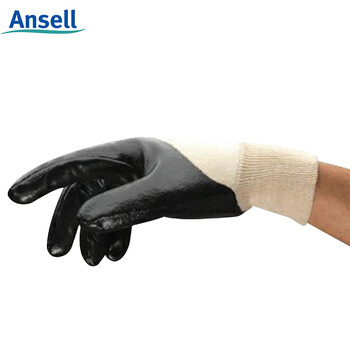 ANSELL安思尔 经济款丁腈橡胶涂层耐磨耐油手套定做48-501 9码 12付/打 交期5-7天