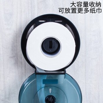 龙代（longdai）壁挂式圆形纸巾盒 大盘纸筒厕所防水卷纸架 101B款 圆形蓝色