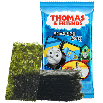 小火车Thomas 韩国进口  儿童零食 宝宝小吃香脆海味即食紫菜 快乐成长海苔 14.1g