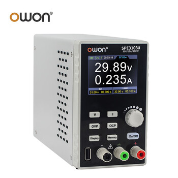 利利普owon单通道输出直流电源稳压开关SPE3103U恒功率设计300W/30V/10A液晶屏10mV/1mA高分辨率USB快充输出
