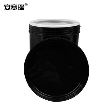 安赛瑞 广口塑料瓶（1L） 螺旋罐分装瓶直桶涂料油墨罐塑料储藏包装罐 黑色 500025