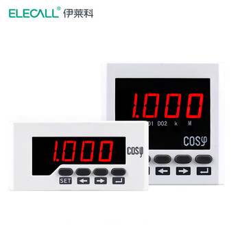 伊莱科(ELECALL)单相功率因数表ELE-H51/61高精度数显表相位表 白色 AC220V/5A/COSφ/96*48mm 7 