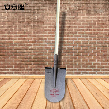 安赛瑞 尖头泥锹头 锰钢尖头锹 铲雪除冰农用防汛铁铲 不含木柄 企业定制军印 26353
