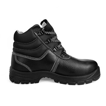 王盾/盾王 9346-5中帮加绒防砸6KV绝缘安全鞋牛皮劳保鞋耐磨防滑耐油耐弱酸碱定做 38码 黑色 1双