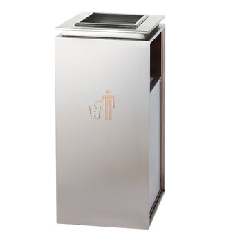 兰诗（LAUTEE）DB6059 不锈钢垃圾桶烟灰桶垃圾回收箱加厚果皮箱 玫瑰金双桶烟灰缸