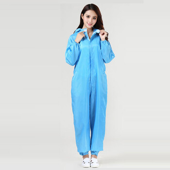 谋福CNMF防尘防静电服净化服洁净服 食品车间洁净连体服 防静电连体防护服 无尘服(蓝色连体防护服4XL190)690