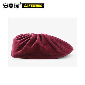 安赛瑞 绒布防滑底鞋套 加厚型无尘车间样板间布鞋套 可反复洗 10双装酒红色 13751