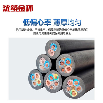 沈缆金环 YZ-450/750V-4*16+1*6mm² 铜芯通用橡套软电缆 1米