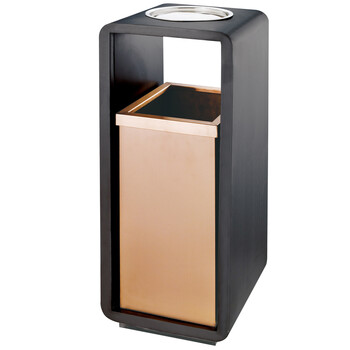 兰诗（LAUTEE）DB6059 不锈钢垃圾桶烟灰桶垃圾回收箱加厚果皮箱 玫瑰金双桶烟灰缸