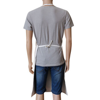 者也 加厚皮革防水防油围裙橡胶保暖围裙耐油围兜耐磨屠宰场围腰石材围裙 白色高品质