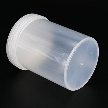 海斯迪克 加厚塑料瓶广口油墨罐 大口直立桶 密封罐 500ML半透明（5个起售）