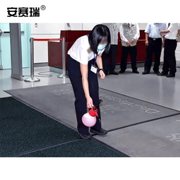安赛瑞 消毒地垫 商用鞋底吸尘吸水脚垫 公司商场防尘蹭土门口垫子 长180cm 蓝色26957