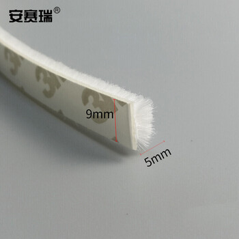 安赛瑞 门窗密封毛条（5米装）门窗门缝自粘型毛条隔音条防盗玻璃木门缝防风贴 9×5mm白色 520041