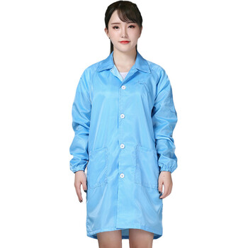 者也 防静电大褂防静电服无尘服静电衣防尘服防护服 蓝色L码