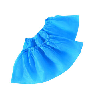 兰诗（LAUTEE）DA6029 一次性加厚无纺布鞋套防尘防滑脚套 400g蓝色（100只/包）2包装