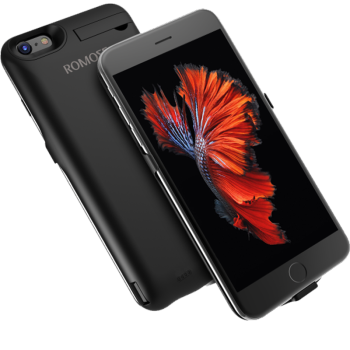 罗马仕（ROMOSS）EN100苹果iPhone6Plus/6SP无线背夹电池大容量10000毫安高雅黑充电宝手机壳移动电源快充