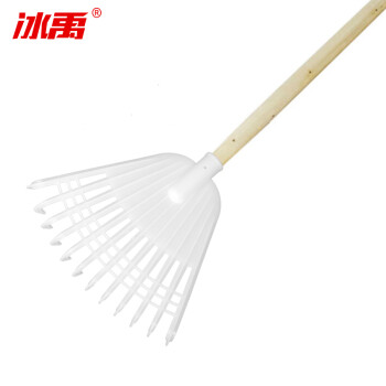 冰禹 BY-2000 工厂清洁用塑料耙子 搂草搂落叶草耙 白色 长340mm 宽37mm 含柄