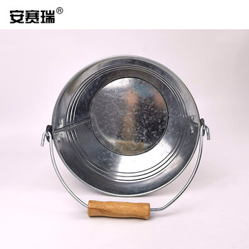 安赛瑞 白铁皮水桶 镀锌铁桶加厚提水桶圆桶 便携手提油漆桶沙桶 建筑工地 15L 25105