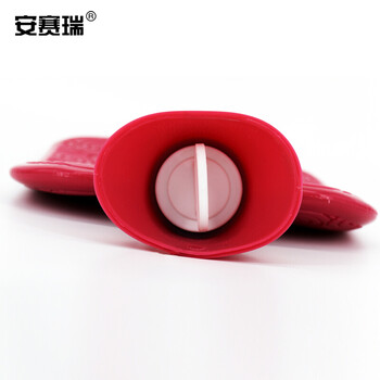 安赛瑞 热水袋 注水暖手袋注水1000ml 加厚暖水袋暖脚暖身暖手灌水袋 红色 25668