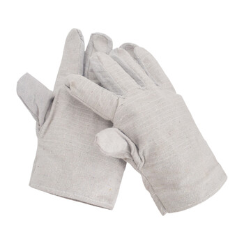 伏兴 FX559 帆布手套加厚双层耐磨防滑劳保手套 施工作业防护手套 24线白甲帆布 均码10双装