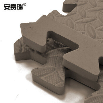 安赛瑞 泡沫拼接地垫 泡沫拼图防滑地垫 60×60cm 4片装 道馆武术搏击摔跤地垫 咖色  27251