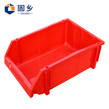 固乡 组合式零件盒物料收纳盒配件盒库房货架分类盒（斜口盒红色R5号450x290X170MM）