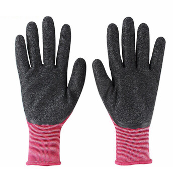 登升 389乳胶手套 13针涤纶耐磨防滑建筑搬运加厚 12双