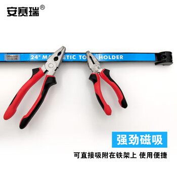 安赛瑞 磁力工具架磁条 壁挂式五金工具刀具厨具架 吸附磁铁收纳架 长度60cm 400184