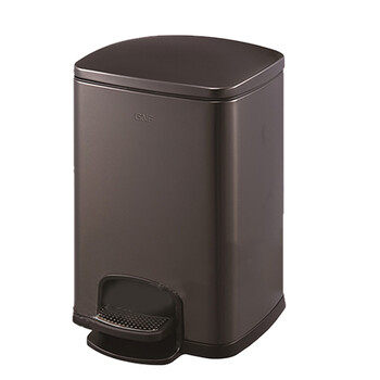 南 SJ5-F01 南方方形脚踏桶  黑金 防指纹 5升容量 商用不锈钢垃圾桶 酒店宾馆客房果皮桶 居家垃圾桶