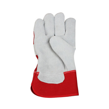 瑞珂韦尔（Rockwell）PN2001 牛皮半皮帆布劳保手套搬运机械电焊手套隔热耐磨