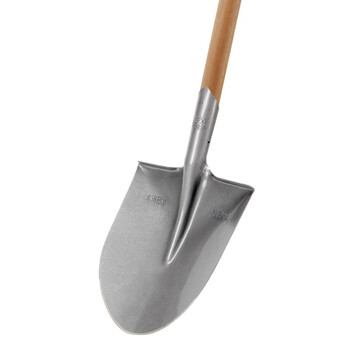 兰诗（LAUTEE）210382 尖头铁锨施工钢锹农用铁锹铁铲 1.4M槐木杆3号（小）尖楸 整套