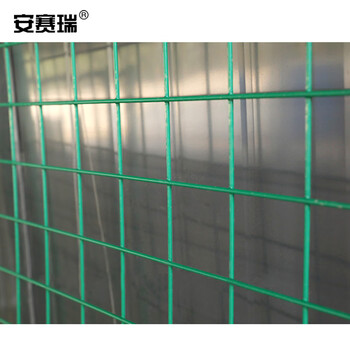 安赛瑞 仓库隔离网 1.8×2m 工厂车间隔断网铁丝网防护网 快递分拣隔断网护栏 一张网一根柱 绿色 25214