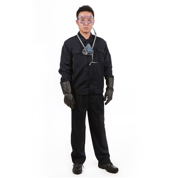 YOURFIELD 永辉 811320036 耐酸碱化学品 分体工作服上衣+裤子 藏青色  1套 L码