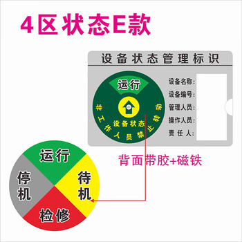 飞尔（FLYER）标签标牌 状态指示标牌 亚克力设备管理挂牌【4区E款 12x8cm】3个起批