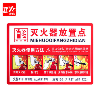 者也（ZYE）灭火器消火栓使用方法说明安全标识牌禁止吸烟安全警示牌严禁烟火安全标识牌 仓库重地闲人免进