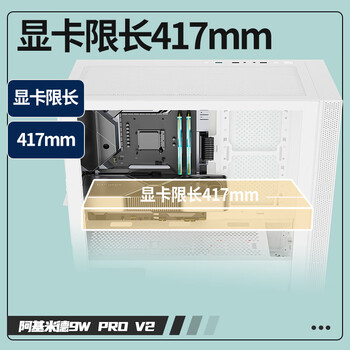长城（Great Wall）阿基米德9 PRO V2白色电脑机箱（360水冷/磁吸玻璃翻门/0.8mm厚侧板/5硬盘位/10风扇位/5090显卡）