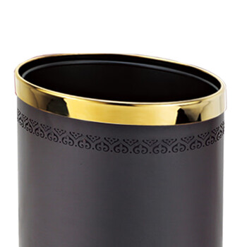 南 GPX-45C 南方椭圆双层镂空花垃圾桶 镜金圈黑身 商用酒店宾馆客房垃圾桶 果皮桶 房间桶